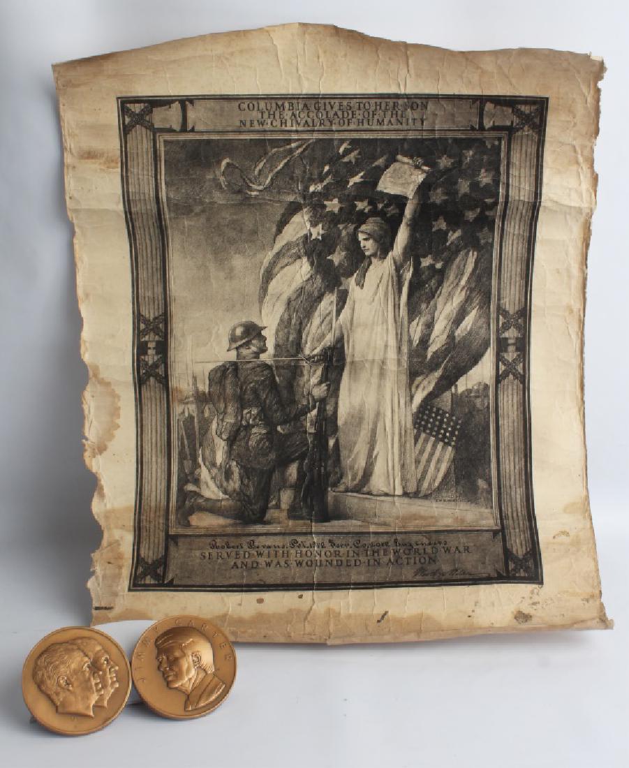 PRESIDENTIAL MEDALLIONS AND WW1 PRINT (1 of 5)