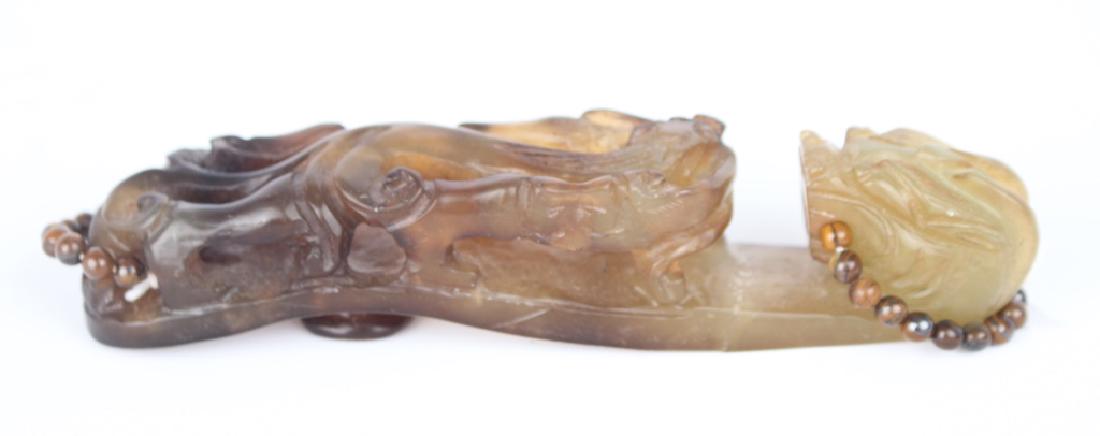 CARVED CHINESE JADE DRAGON BUCKLE (1 of 4)