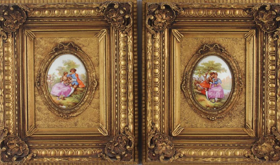 TWO LIMOGE OVAL PORCELAIN WALL PLAQUES (1 of 4)