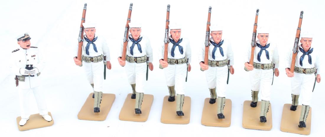 VINTAGE SCALE MODEL SET OF SEVEN NAVAL SOLDIERS (1 of 1)