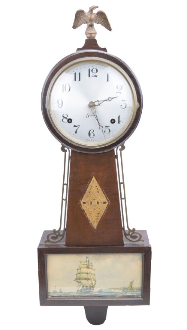 SESSIONS USA WOODEN WALL CLOCK W/ SHIP (1 of 4)