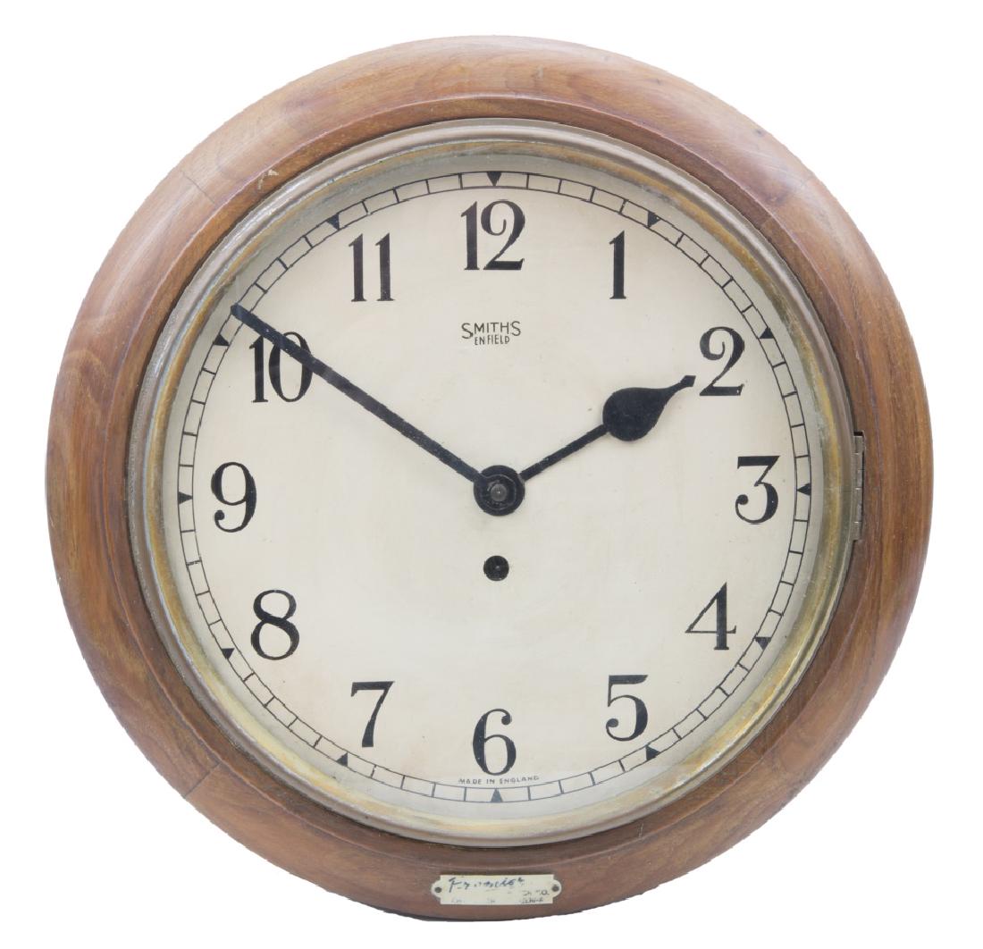 SMITHS ENFIELD ROUND WOODEN WALL CLOCK