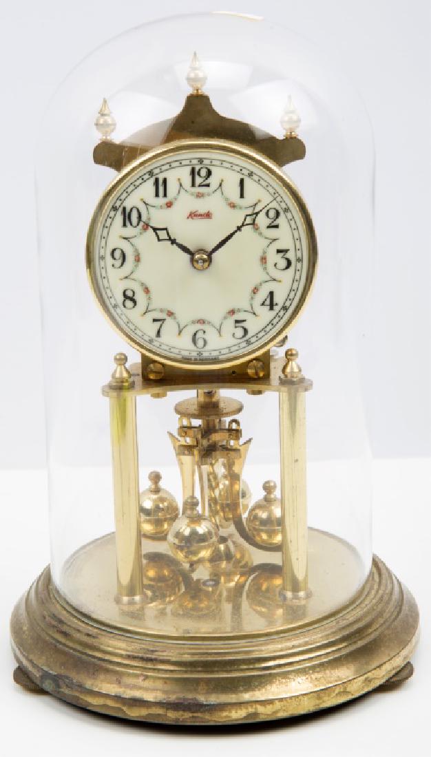 KUNDO GERMAN BRASS GLASS DOME CLOCK (1 of 4)