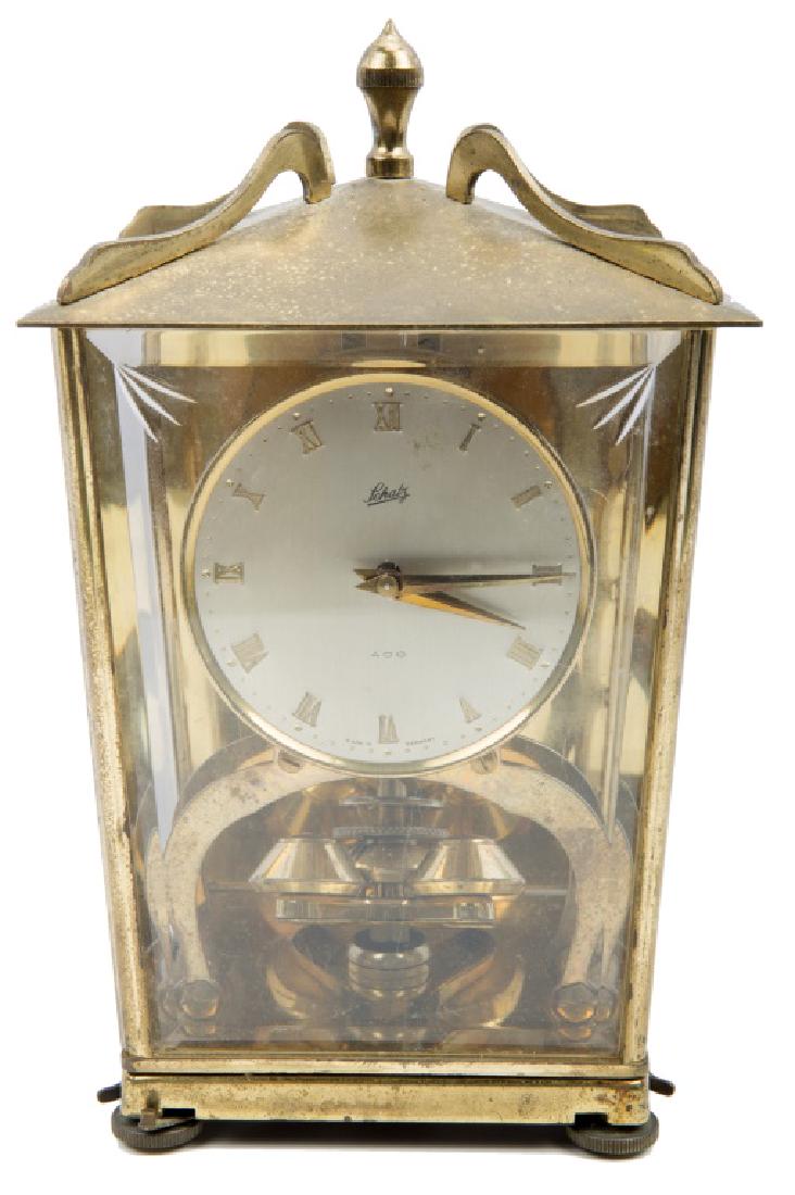 SCHATZ 400 GERMAN BRASS GLASS CASE CLOCK (1 of 3)