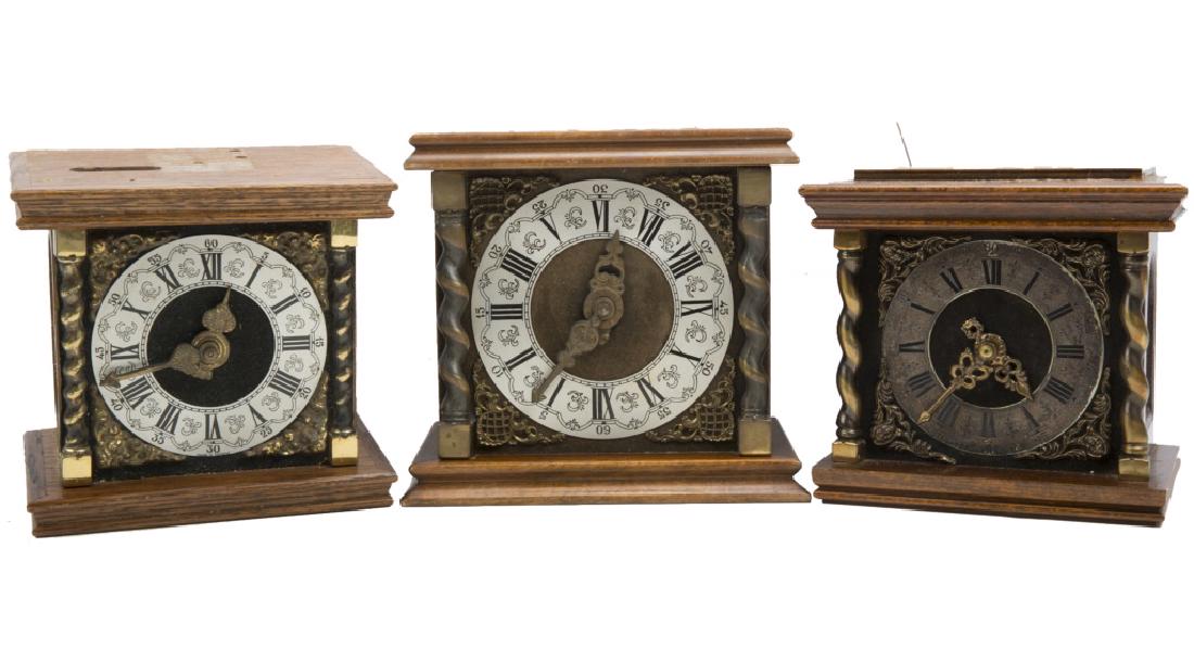 WEST GERMAN WOODEN WALL CLOCKS -- LOT OF 3 (1 of 2)