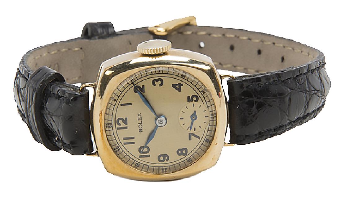 LADIES 9CT YELLOW GOLD ROLEX CUSHION WRISTWATCH (1 of 3)