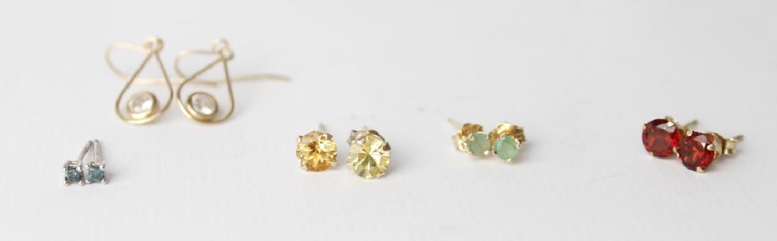 14K YELLOW GOLD ASSORTED EARRINGS - LOT OF 5 (1 of 1)