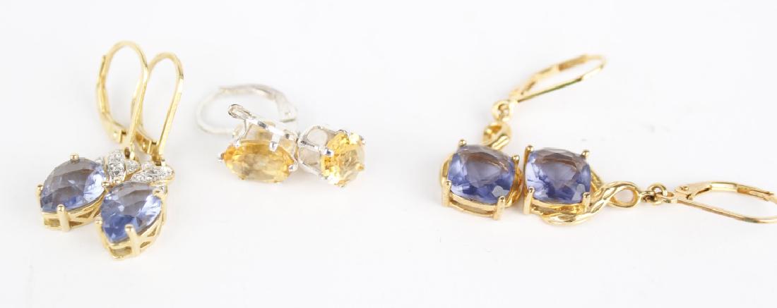 .925 STERLING SILVER GEMSTONE EARRINGS- LOT OF 3 (1 of 1)