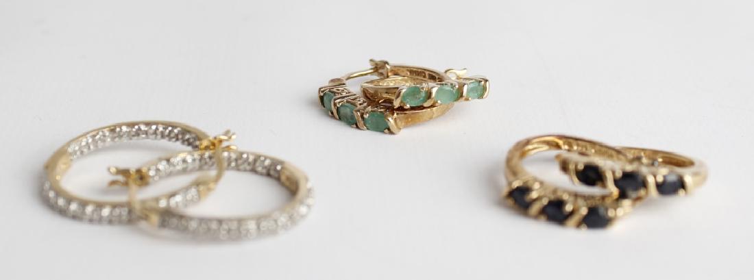 .925 STERLING SILVER GEMSTONE EARRINGS - LOT OF 3 (1 of 1)