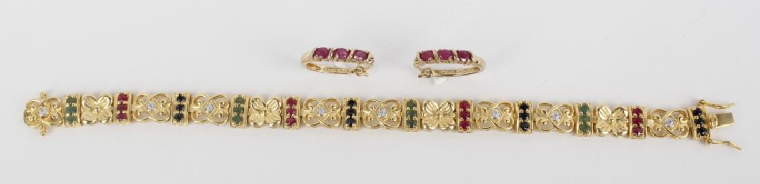 .925 STERLING SILVER HOOP EARRINGS AND BRACELET (1 of 2)