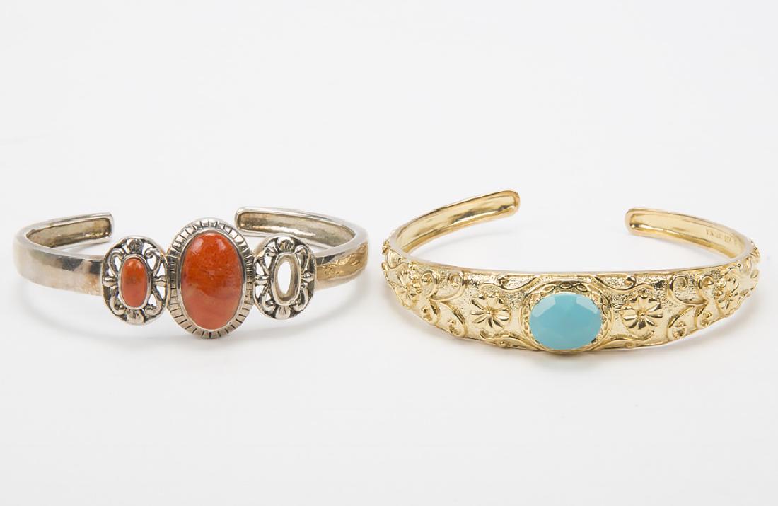 STERLING SILVER CUFF BRACELETS LOT OF TWO (1 of 2)