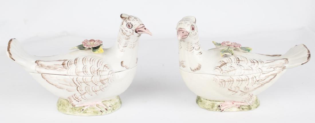 ITALIAN PORCELAIN PIGEON CANDY DISHES LOT OF 2 (1 of 2)
