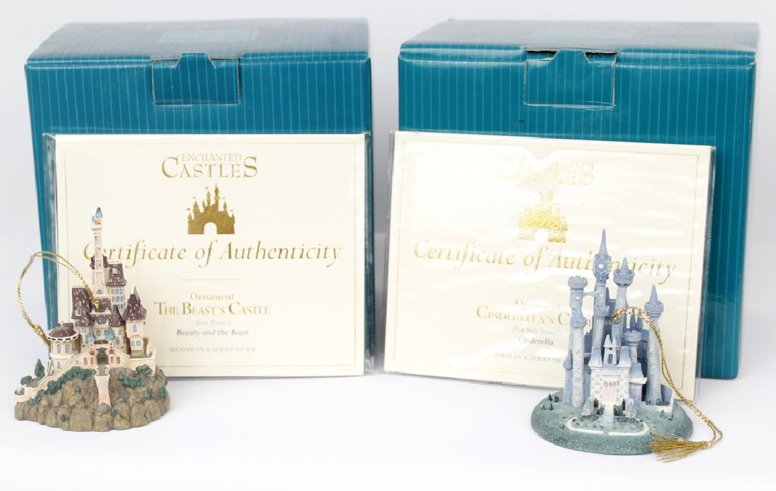 DISNEY CASTLE ORNAMENTS CLASSIC DISNEY COLLECTION: DISNEY CASTLE ORNAMENTS CLASSIC DISNEY COLLECTION Walt Disney's Classic Collection Enchanted Castles Ornaments "Cinderella's Castle " from Cinderella, and "Beast's Castle" from Beauty and the Beast. F