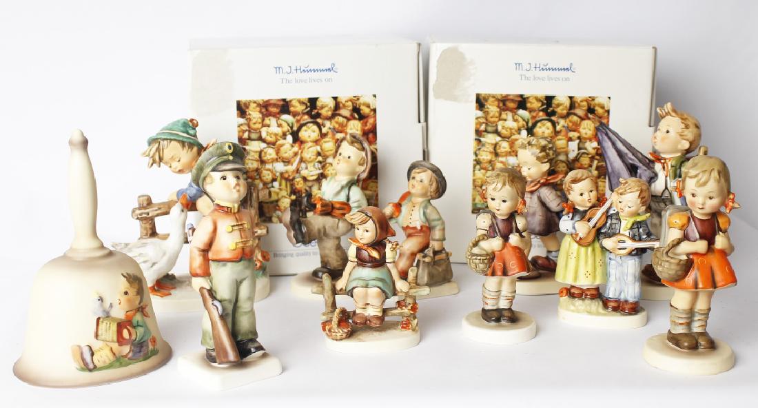 GOEBEL HUMMEL FIGURINES AND BELL LOT OF ELEVEN (1 of 1)