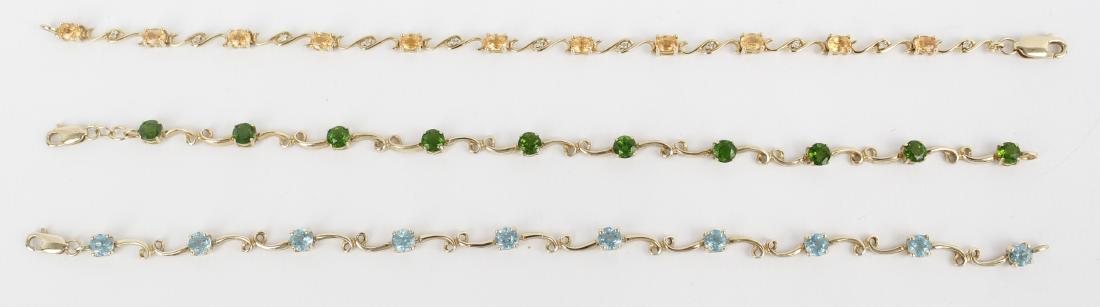 10K YELLOW GOLD TENNIS BRACELETS - LOT OF THREE (1 of 3)