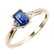 LADIES 10K YELLOW GOLD DIAMOND SAPPHIRE RING