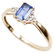 LADIES 10K YELLOW GOLD DIAMOND SAPPHIRE RING - 2