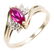 LADIES 10K YELLOW GOLD DIAMOND RUBY FASHION RING