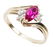 LADIES 10K YELLOW GOLD DIAMOND RUBY FASHION RING - 2