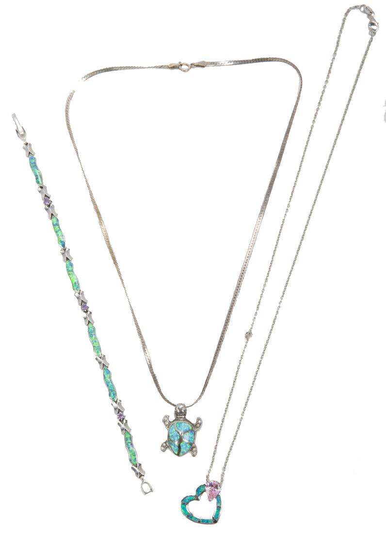 LADIES STERLING SILVER OPAL JEWELRY (1 of 4)