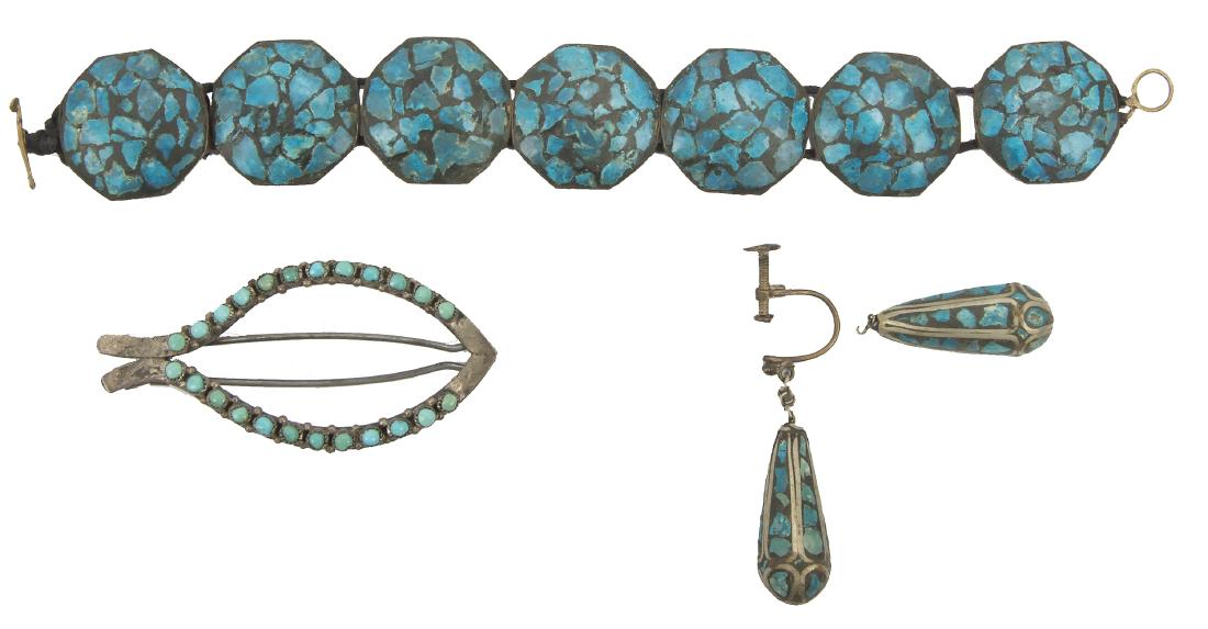 INLAID TURQUOISE JEWELRY -- LOT OF 3 (1 of 2)