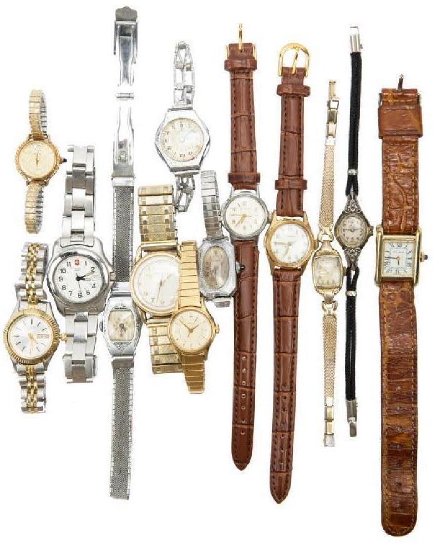 LADIES 20TH CENTURY WRISTWATCHES -- LOT OF 13: LADIES 20TH CENTURY WRISTWATCHES -- LOT OF 13 Lot of ladies 20th century wristwatches, makers include Caravelle, Hamilton, Timex, Lavic, Citizen, Bulova, and more. Weight: 318.8 grams