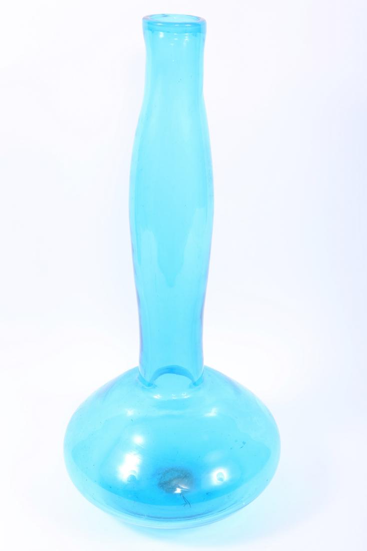 UNSIGNED BLENKO ART GLASS VASE: UNSIGNED BLENKO ART GLASS VASE Unsigned Blenko art glass vase. Size: 28" tall and 12" across the base