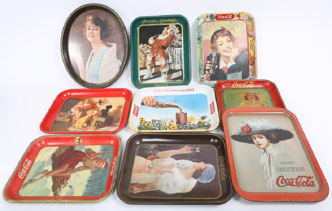 COCA-COLA BRAND TRAYS - LOT OF 10: COCA-COLA BRAND TRAYS - LOT OF 10 Coca-Cola brand trays - lot of 10.