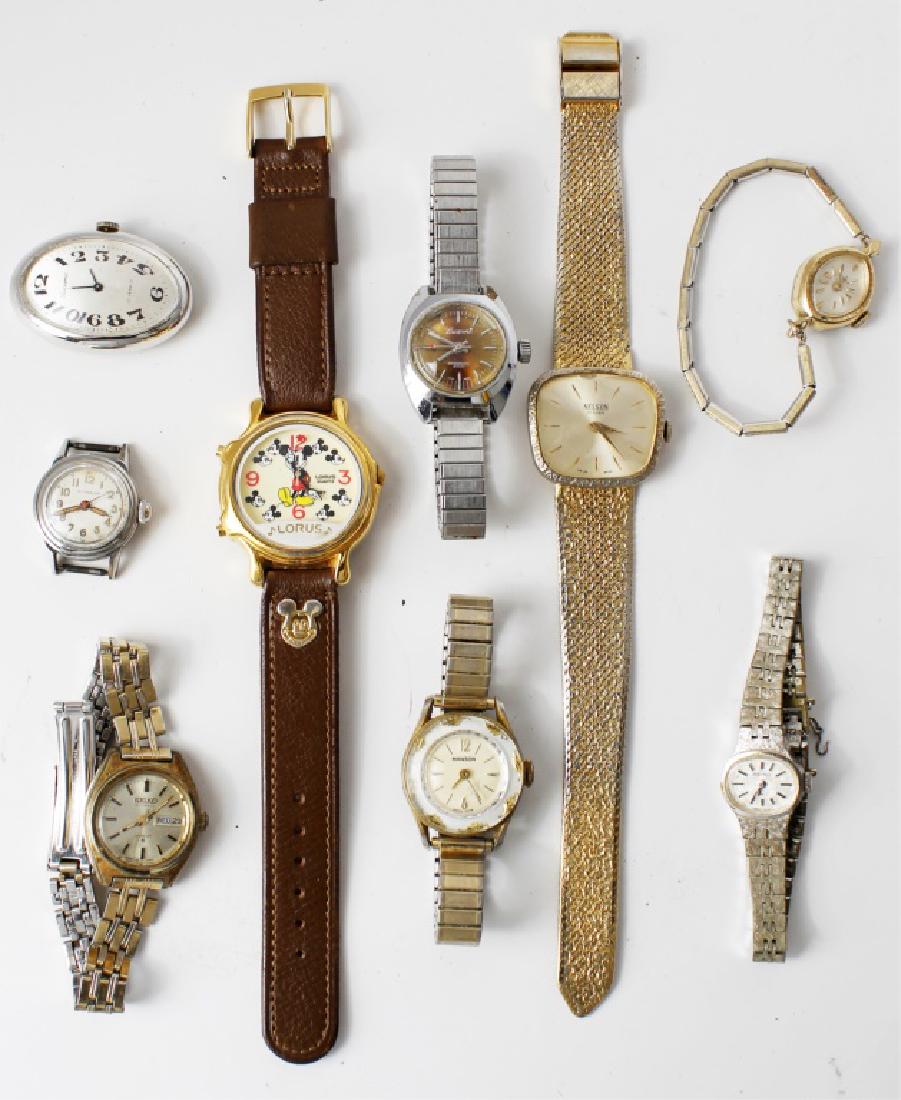 LADIES VINTAGE WRISTWATCHES - LOT OF 9: LADIES VINTAGE WRISTWATCHES - LOT OF 9 Ladies wristwatch lot, to include: Lucerne 17 Jewel (no strap, Manson manual wind, Wittnauer manual wind, Nelson 17 Rubis, Seiko steel, Lucerne Anti-shock, Seiko