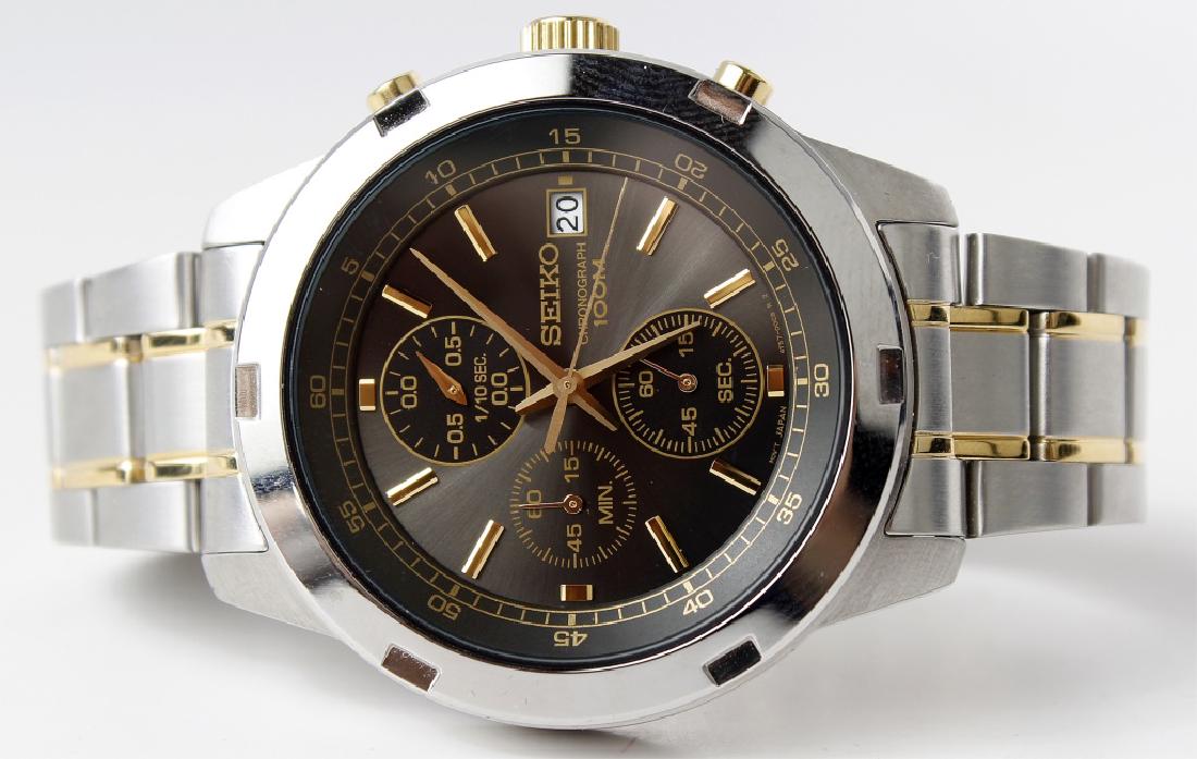 Men s Seiko Chronograph 100m Wristwatch 4t57 Nib