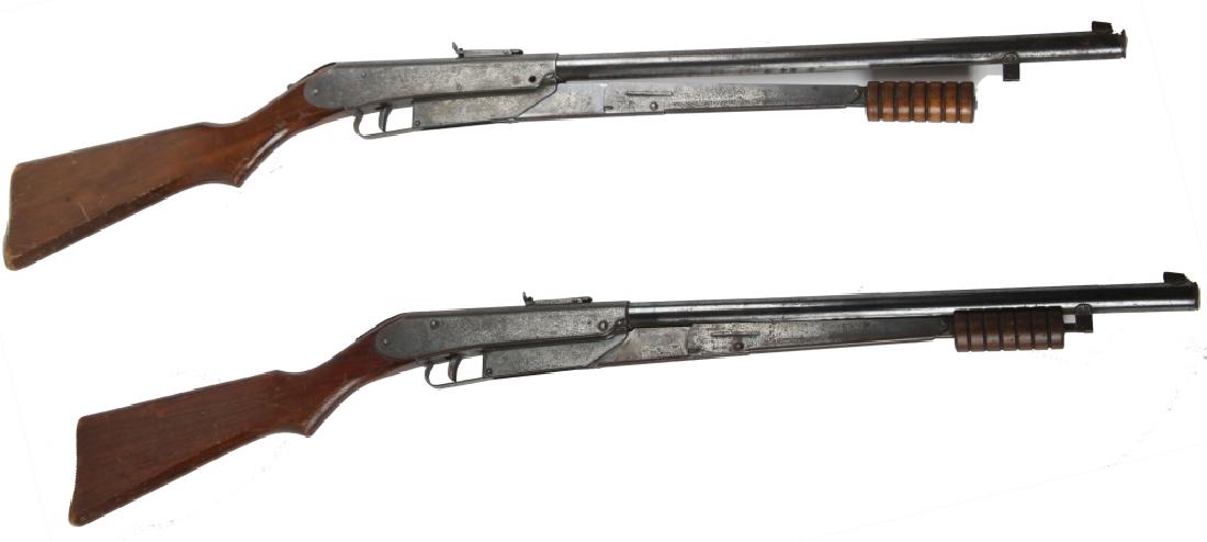 DAISY NO. 25 PUMP ACTION BB GUNS - LOT OF 2: DAISY NO. 25 PUMP ACTION BB GUNS - LOT OF 2 Lot of two 20th century pump action Daisy BB guns, model 25, Plymouth, Michigan. Size: 37"