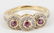 14K YELLOW GOLD PINK TOPAZ AND DIAMOND RING