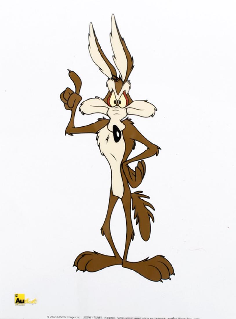WILE E. COYOTE LIMITED EDITION SERICEL WARNER BROS: WILE E. COYOTE LIMITED EDITION SERICEL WARNER BROS Limited edition sericel from Warner Bros. Studios. Titles "Wile E. Coyote". Unframed, with Letter of Authenticity. Size: 6" x 8" unframed