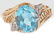 LADIES 10K YELLOW GOLD DIAMOND TOPAZ RING
