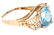 LADIES 10K YELLOW GOLD DIAMOND TOPAZ RING - 2