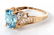 LADIES 10K YELLOW GOLD DIAMOND TOPAZ RING - 3