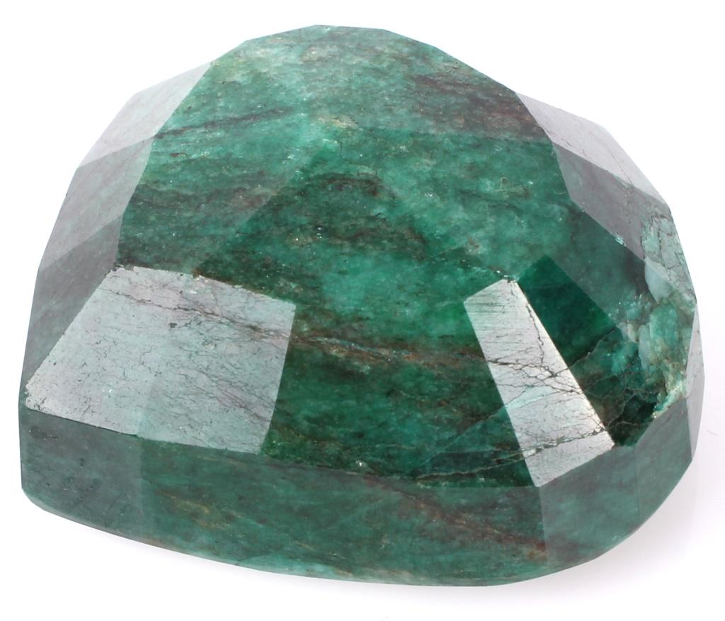 NATURAL ZAMBIAN 865CT EMERALD WITH AGSL CARD: NATURAL ZAMBIAN 865CT EMERALD WITH AGSL CARD Natural Zambian 865Ct. beryl emerald cabochon with emerald shape and Authentic Gem Security Laboratory card. Weight: 172.9 GramsSize: 2.63 X 2.45 X 1.21"