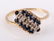 14K YELLOW GOLD DIAMOND & BLUE TOPAZ LADIES RING
