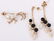 14K YELLOW GOLD BAROQUE PEARL BROOCH & EARRINGS