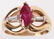 LIBCO DESIGNER 14K GOLD DIAMOND MARQUISE RUBY RING - 2