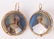 LADIES 14K GOLD PEARL PAINTED PORTRAIT EARRINGS