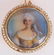 LADIES 14K GOLD PEARL PAINTED PORTRAIT EARRINGS - 2