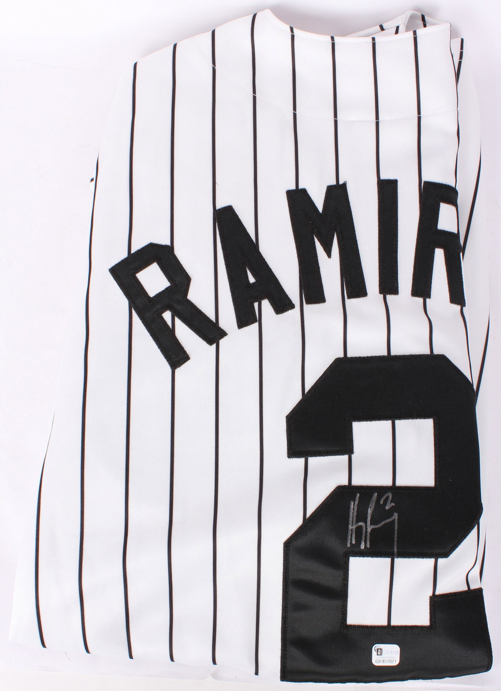 HANLEY RAMIREZ AUTOGRAPHED FL MARLINS #2 JERSEY: 97352HANLEY RAMIREZ AUTOGRAPHED FL MARLINS #2 JERSEY Hanley Ramirez autographed Florida Marlins #2 jersey with certificate of authenticity.