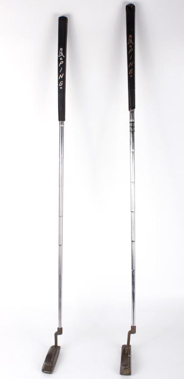 PING N ECHO PUTTER & PING MY DAY PUTTER: 10354PING N ECHO PUTTER & PING MY DAY PUTTER Ping N Echo putter and Ping My Day Putter. Lot to include one right-handed Ping N-Echo putter labeled "Ping N-Echo Karsten MFG. Corp" on the head of the pu