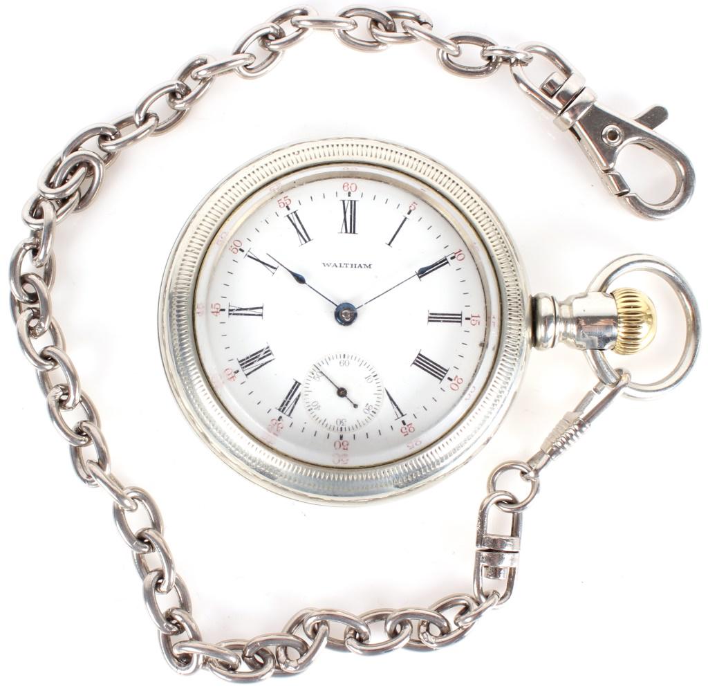 1908 WALTHAM GOLD PLATE UNISEX POCKET WATCH: 104151908 WALTHAM GOLD PLATE UNISEX POCKET WATCH 1908 Waltham gold plated unisex pocket watch. Full plate with 17 jewels, Ruby balanced, and lever movement. the run quantity is 1,000 and the total pro