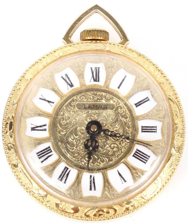 ASSORTED LADIES PENDANT WATCHES - LOT OF 3: 10421ASSORTED LADIES PENDANT WATCHES - LOT OF 3 Assorted ladies pendant watches to include one Lamar pendant, one Coastal De Luxe pendant, and one Lucerne pendant with a chain. 80.4 grams 38mm