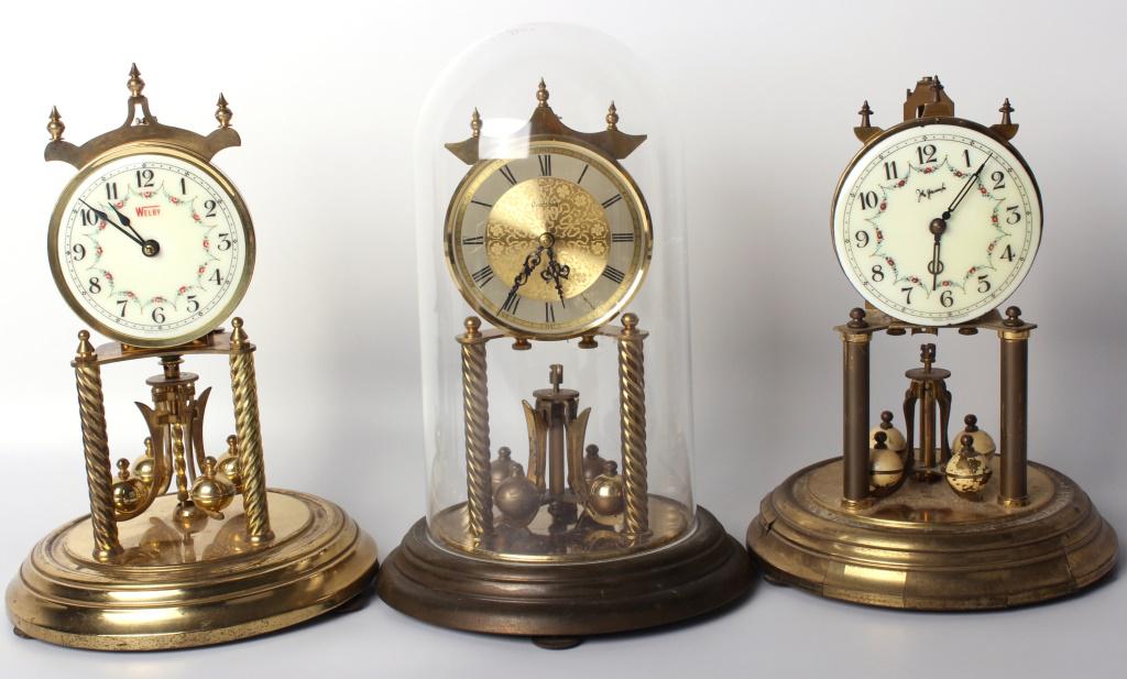 WELBY, OVEROCEAN, & JOHN HARAMAFE MANTEL CLOCKS: 10466WELBY, OVEROCEAN, & JOHN HARAMAFE MANTEL CLOCKS Welby, Overocean, & John Haramafe mantel clocks - lot of 3. Overocean has plastic dome. mantel clock Welby Condition: Untested. Sold As-Is w/ piece