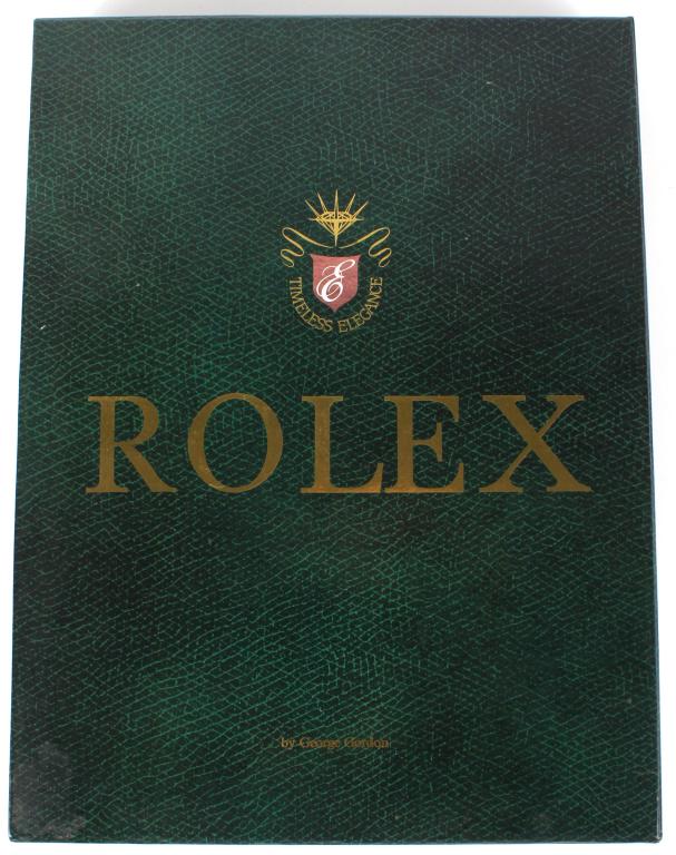 ROLEX HARDCOVER BOOKS - TIMELESS ELEGANCE 1ST ED.: 10480ROLEX HARDCOVER BOOKS - TIMELESS ELEGANCE 1ST ED. Rolex hardcover books to include "Timeless Elegance Rolex by George Gordon first edition no. 28405 with certificate of ownership and hard case, a