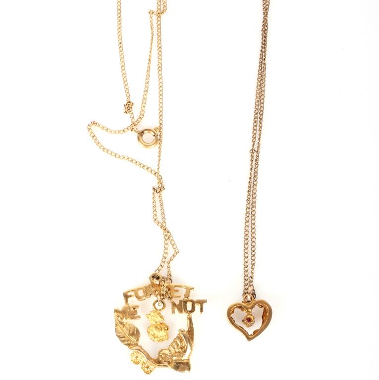 10K YELLOW GOLD LADIES NECKLACES - HEART & BELL (1 of 6)