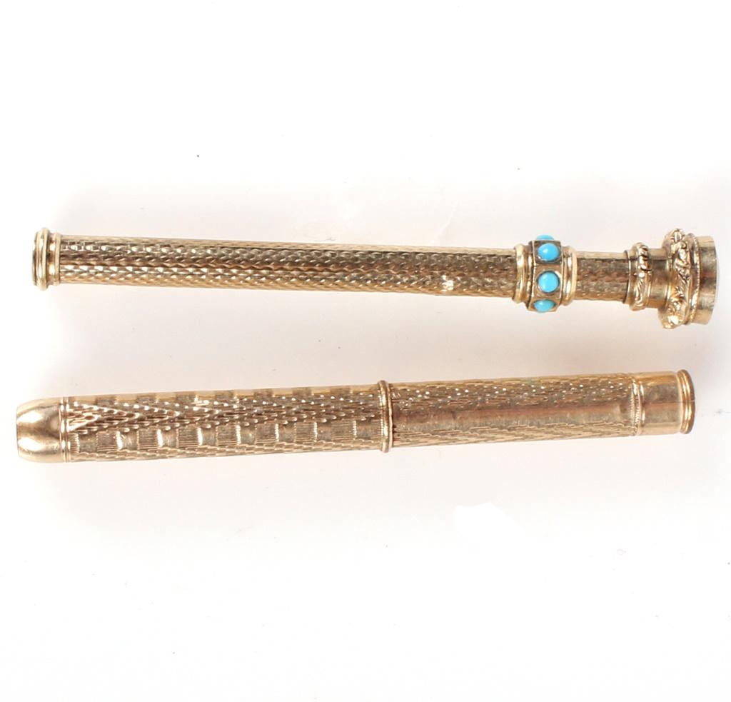 ANTIQUE 10K YELLOW GOLD TOOTHPICK -  LOT OF 2 (1 of 1)